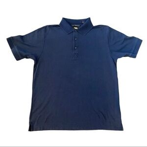 Greg Norman play dry navy blue golf shirt